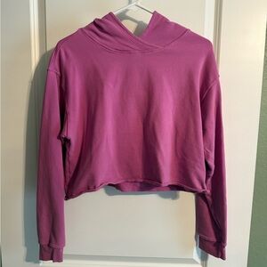Women's crop Pink Hoodie Top